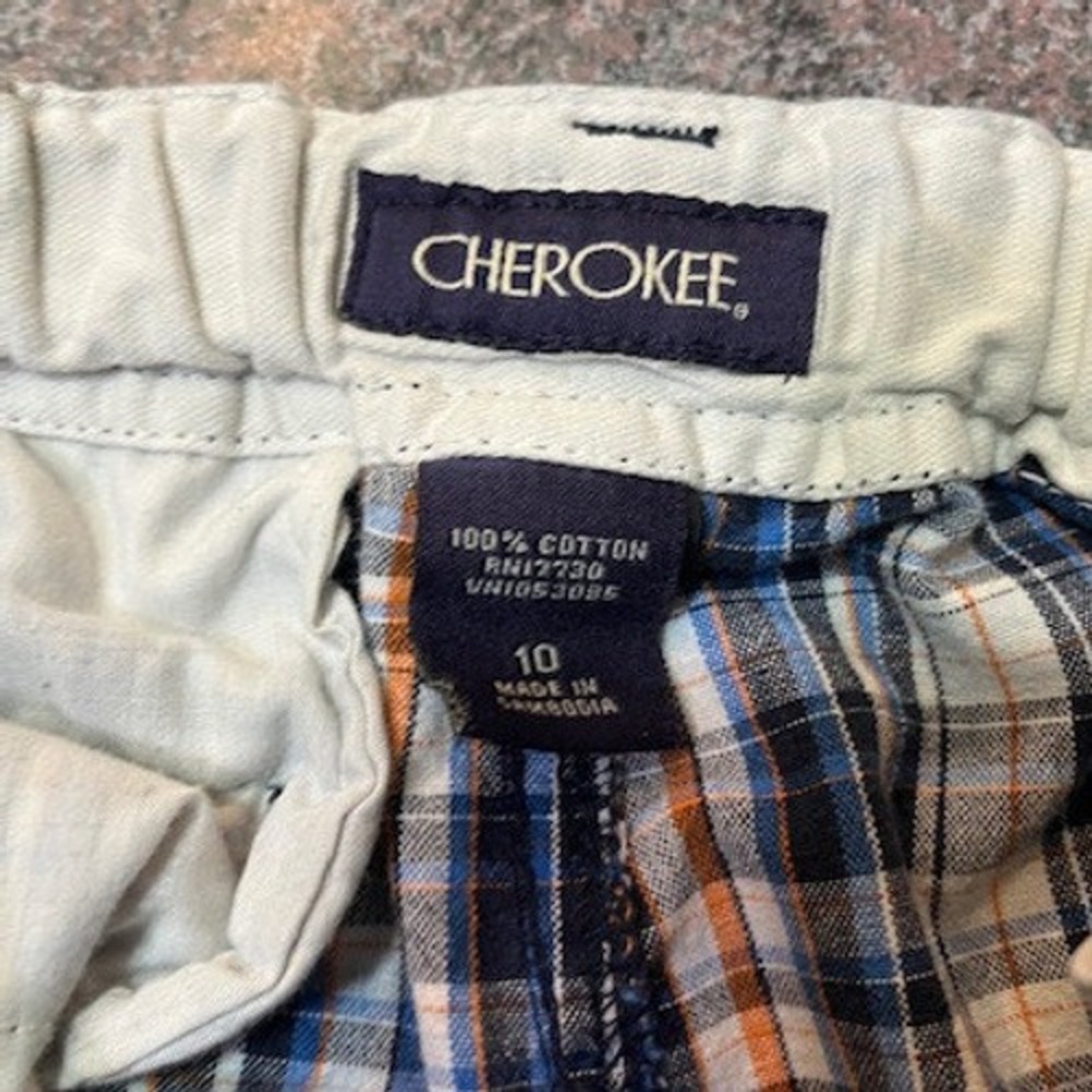 Womens Plaid Shorts Blue Orange White Check Casual Summer Bottoms - Picture 3 of 3